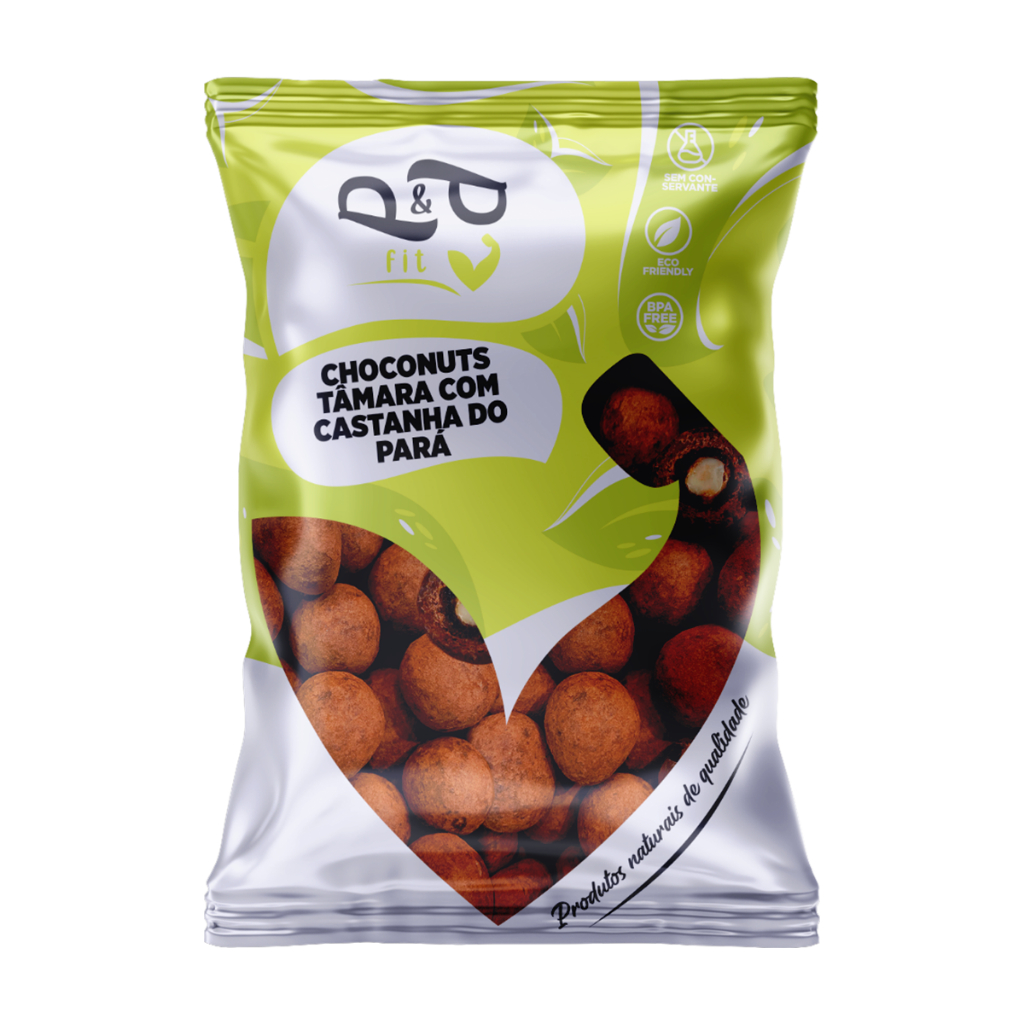 Choconuts P&P Tâmara Recheada Castanha do Pará Chocolate 70% Drageado em Oferta na Shopee