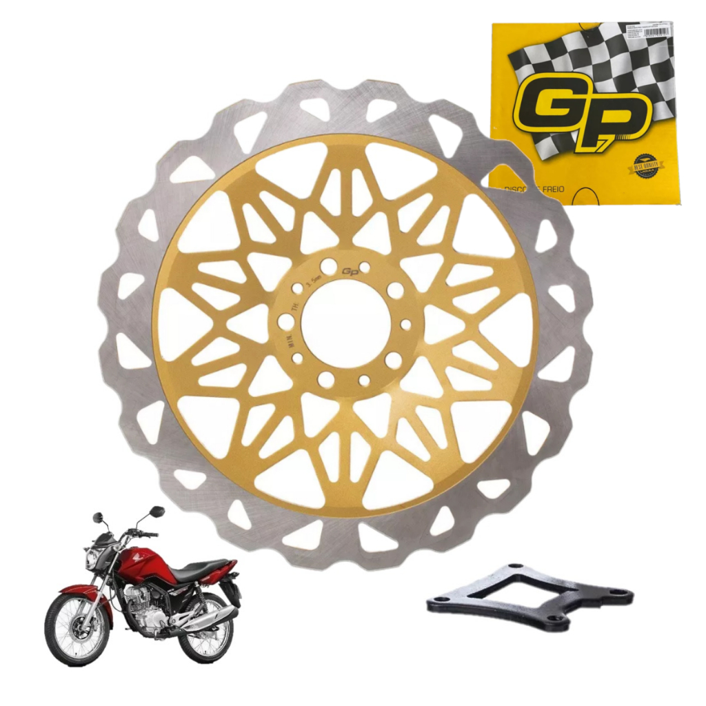 Disco Freio Dianteiro Titan Fan 150 2009/2015 Dourado 320mm em Oferta na Shopee