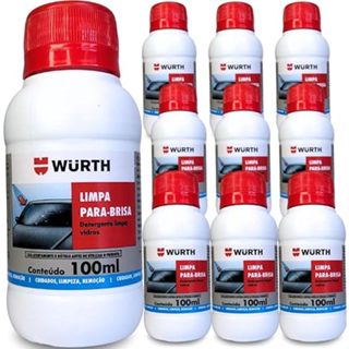 Kit 10 Limpa Vidro e Parabrisa Concentrado Carro Box Fachadas  Wurth 100ml em Oferta na Shopee