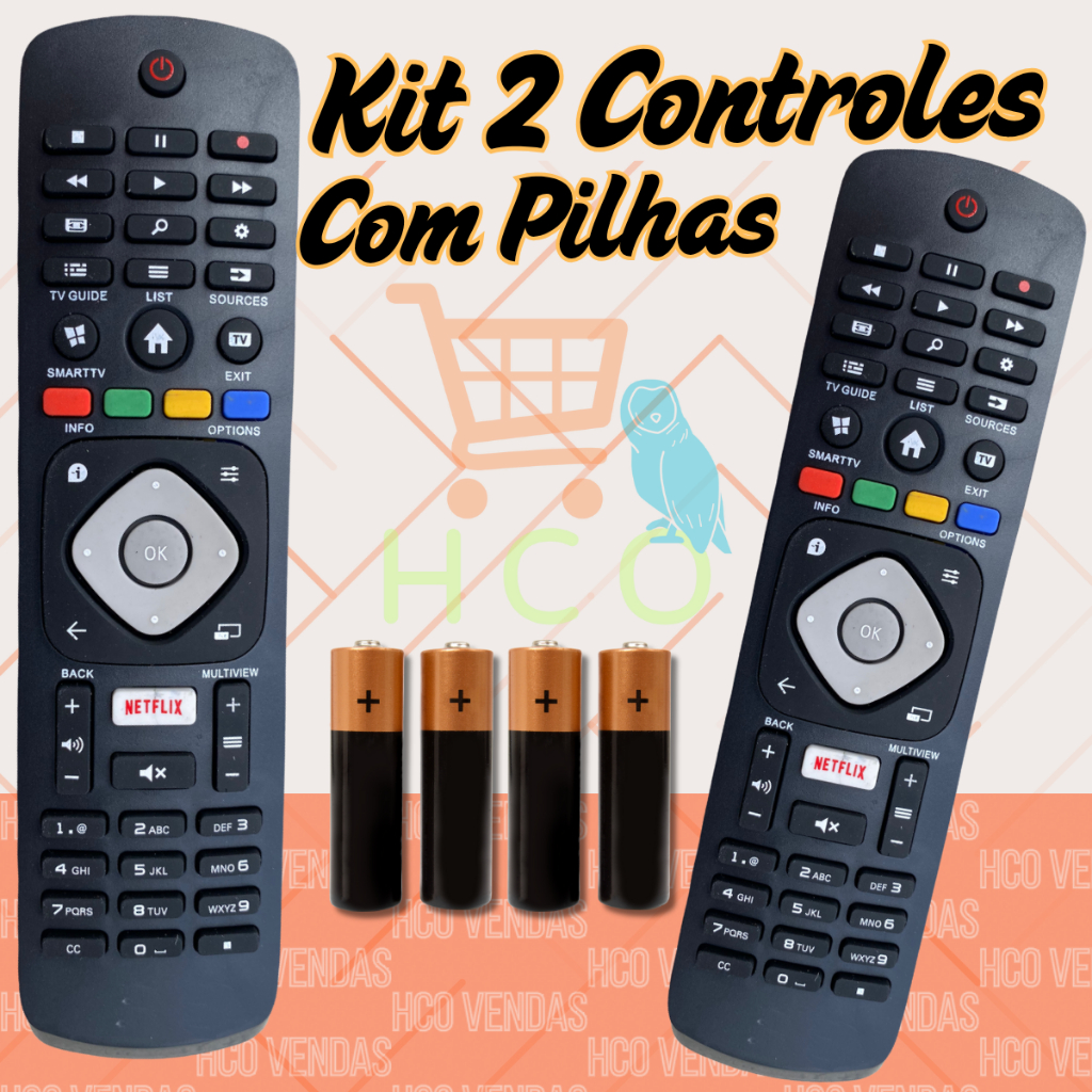 Kit Controle Tv Philips Smart com Netflix 8049/7276 em Oferta na Shopee