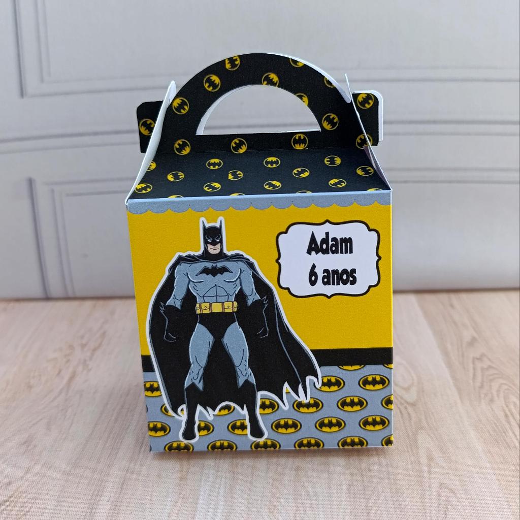 Lembrancinha aniversário Batman maletinha caixinha personalizada PEGUE E MONTE  com nome idade