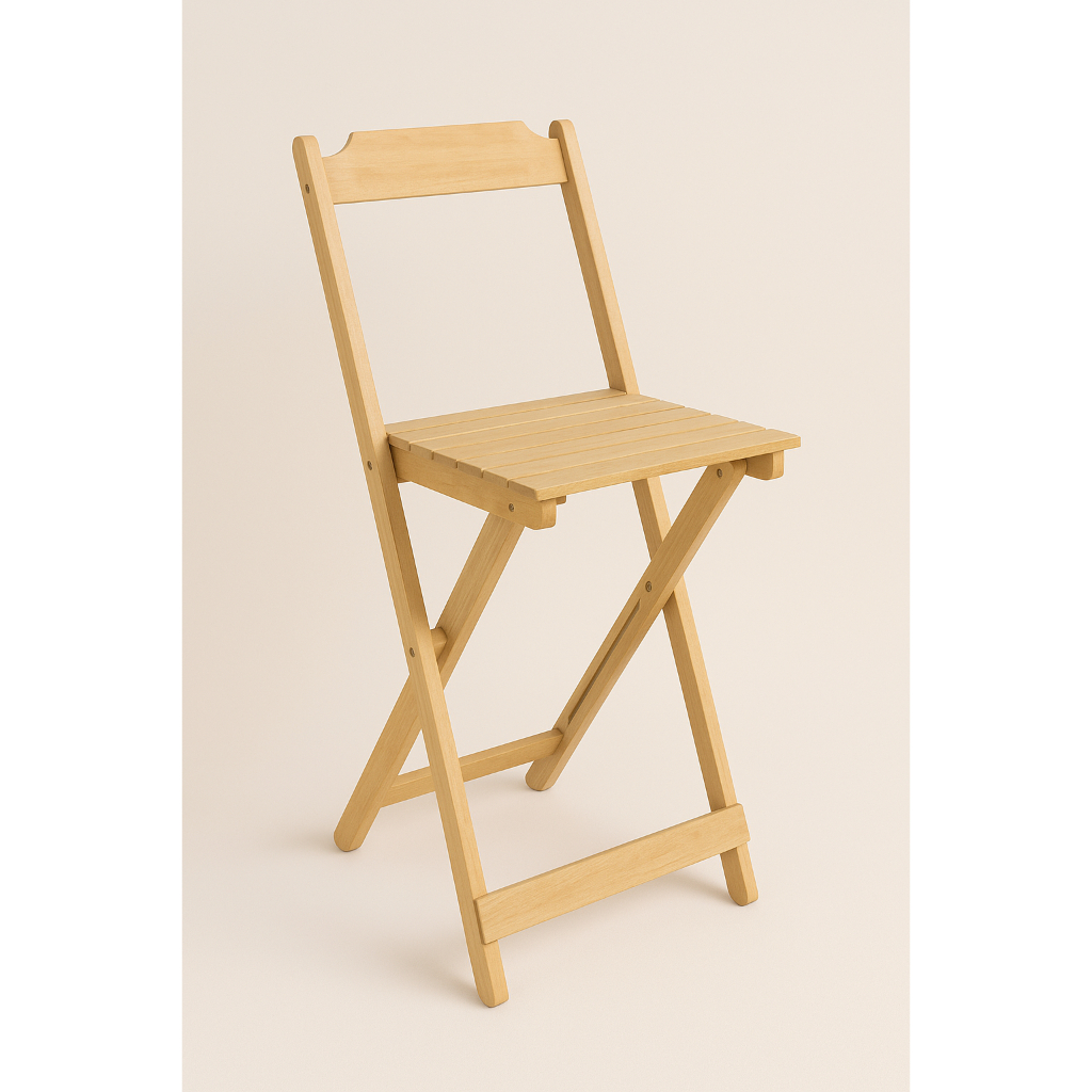 CADEIRA DE MADEIRA BISTRO CRU ENVERNIZADA em Oferta na Shopee