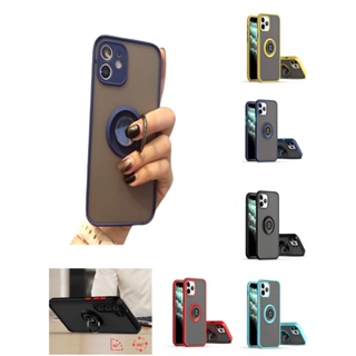 CAPA DE CELULAR Compatível IPhone Case 12 13 PRO MAX FOSCA COM SUPORTE DEDO E BORDA COLORIDA ANTI-IMPACTO em Oferta na Shopee