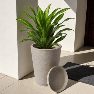 Vaso de Planta Decorativo Lux Modelo Escovado Com prato