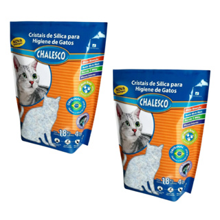 Kit 2 Areia Gato Sílica Grossa Premium 1,8kg Chalesco em Oferta na Shopee