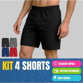 Kit 4 Shorts Masculinos para Academia Treino Corrida Futebol e Casual em Oferta na Shopee