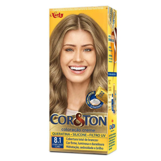 Tintura Cor&Ton Niely Mini Kit 8.1 Louro Cinza Claro em Oferta na Shopee