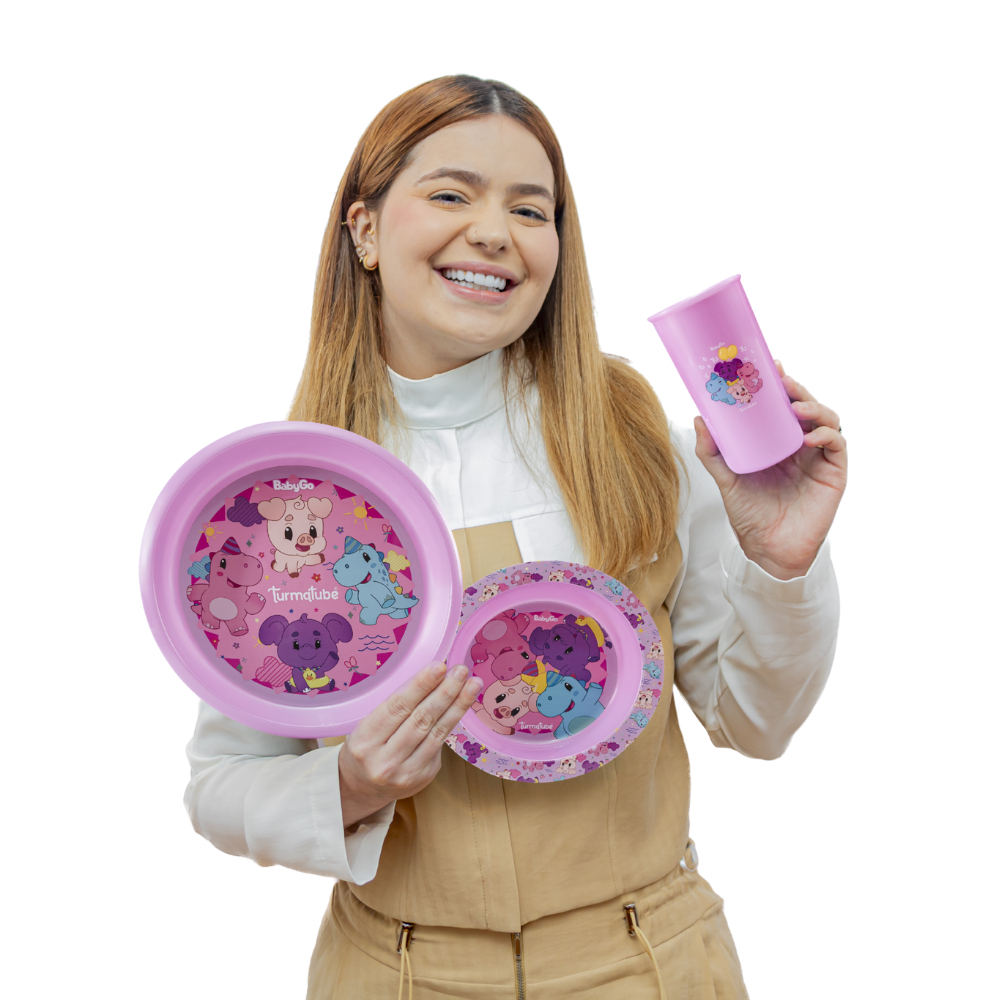Imagem Kit Alimentação 3 Peças Rosa – TurmaTube