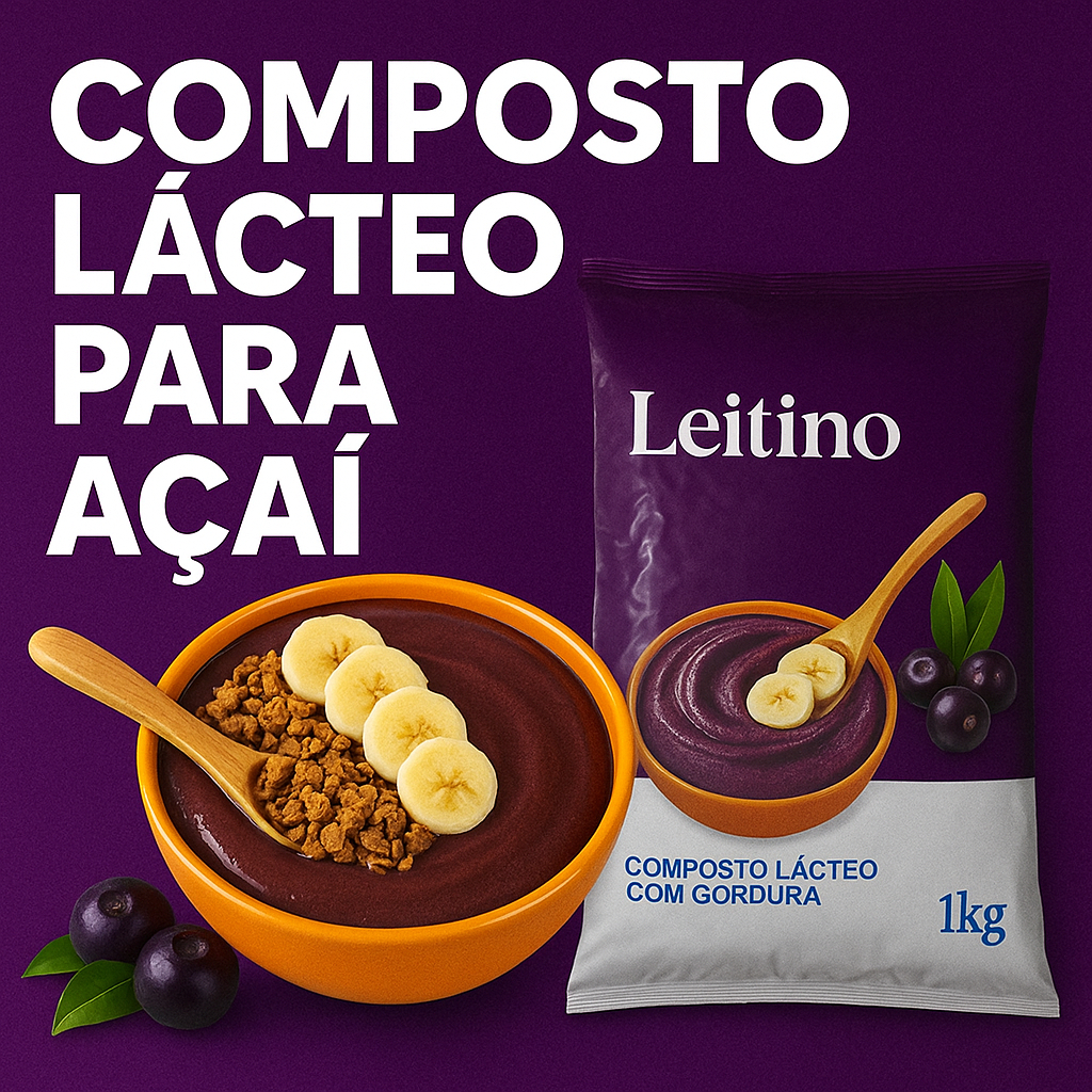 Leite em Pó Leitino Composto 1kg - Para Sobremesas e Açai