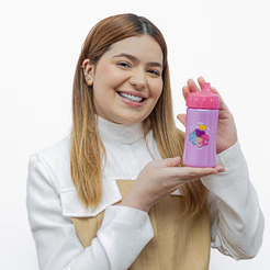 Copo Treinamento com Válvula Redutora Rosa (240ml) – TurmaTube