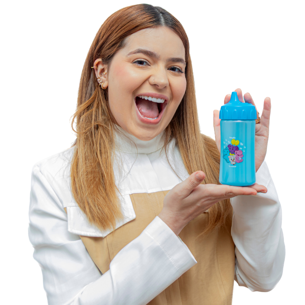 Copo Treinamento com Válvula Redutora Azul (240ml) – TurmaTube em Oferta na Shopee