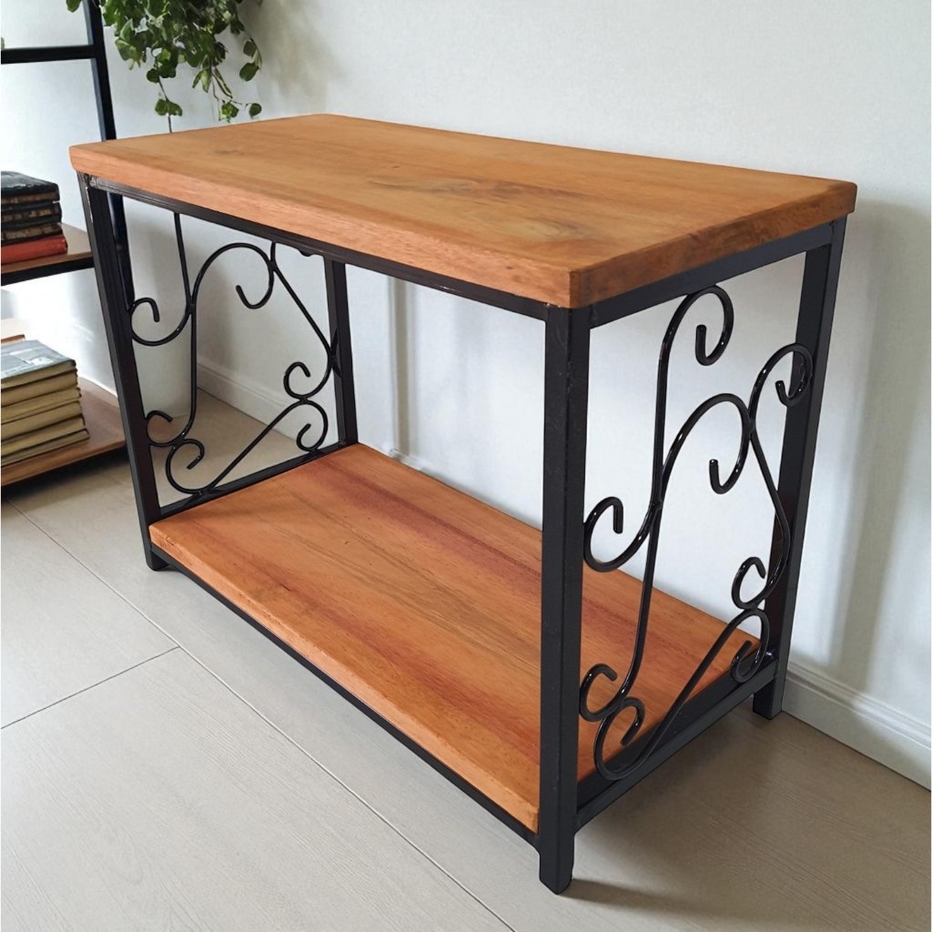 Sapateira rústica em ferro e madeira p/ hall de entrada - ofertaço em Oferta na Shopee