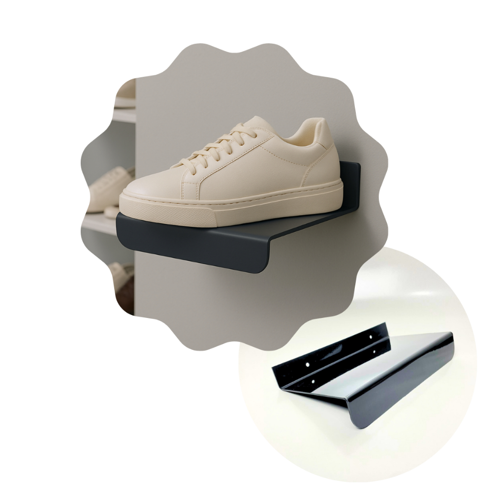 Kit 15 Suporte Para Tênis E Sapatos Parede Parafusado 24x12 Cm 2mm
