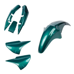 Kit Carenagem Completo Titan 150 Verde 2004 e 2005 com Tampa Lateral, Rabeta e Paralama Dianteiro