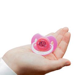 Chupeta Capuz Bocal Ortodôntico Silicone Rosa (0 a 6 meses) - TurmaTube