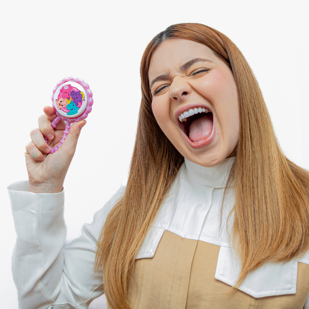 Chocalho Mordedor Rosa - TurmaTube em Oferta na Shopee