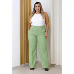 Calça Pantalona Sensorial Plus size 46-52 com Bolso e fechamento funcional 8825