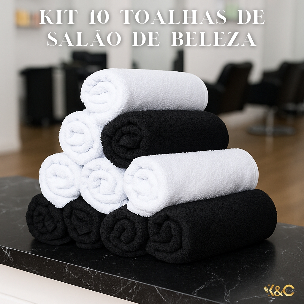 Kit 10 - Toalhas De Rosto Salão de Beleza Premium - Linha Premium