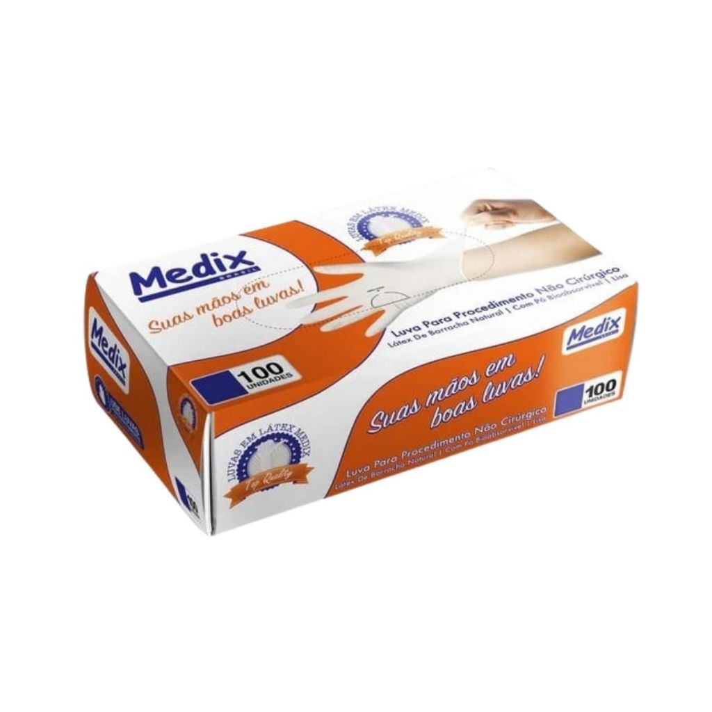 Kit com 500 Luvas Látex Procedimento Médico Não cirurgica Com Pó ANVISA - PP/P/M/G