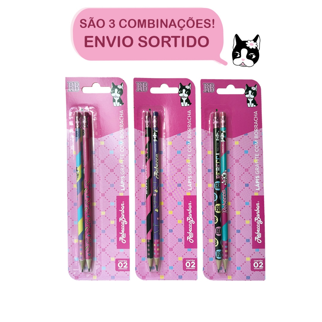 Kit 2 Lápis Grafite HB com Borracha RB