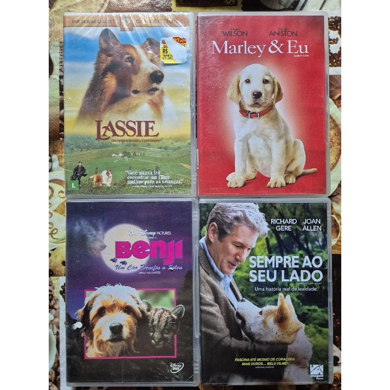 Coleção 04 Filmes Com Tema Cachorros: Lassie, Marley & Eu, Benji E Sempre Ao Seu Lado
