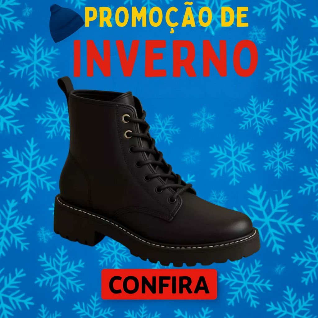 Promoção de Inverno | Bota Coturno Feminina Vizzano Cano Médio Tratorada Casual