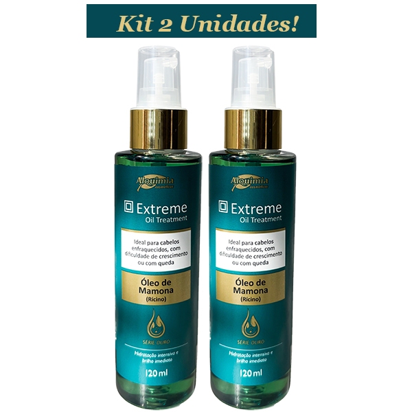 KIT 2 Unidades Óleo de MAMONA Spray  (Rícino) 120mL Extreme Oil Treatment ALQUIMIA COSMÉTICOS em Oferta na Shopee