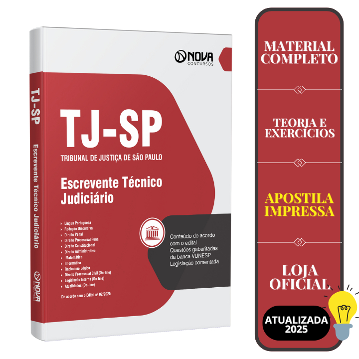 Imagem Apostila TJ-SP 2025 - Escrevente Técnico Judiciário