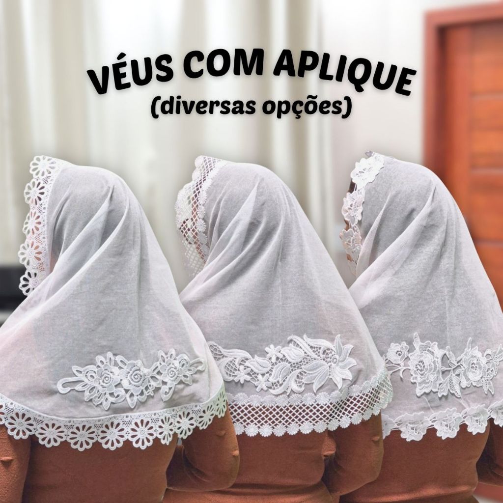 Véu Ccb Aplique Floral Congregação Cristã Diversos Modelos