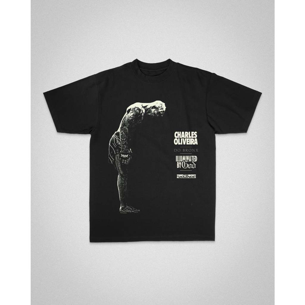 Camiseta Oversized Estampa Basica Charles Oliveira Nova