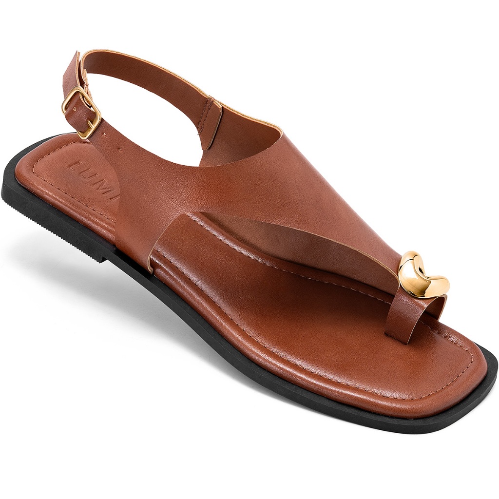 Sandália Rasteira Feminina Lumiss Enfeite Metalizado Confortável