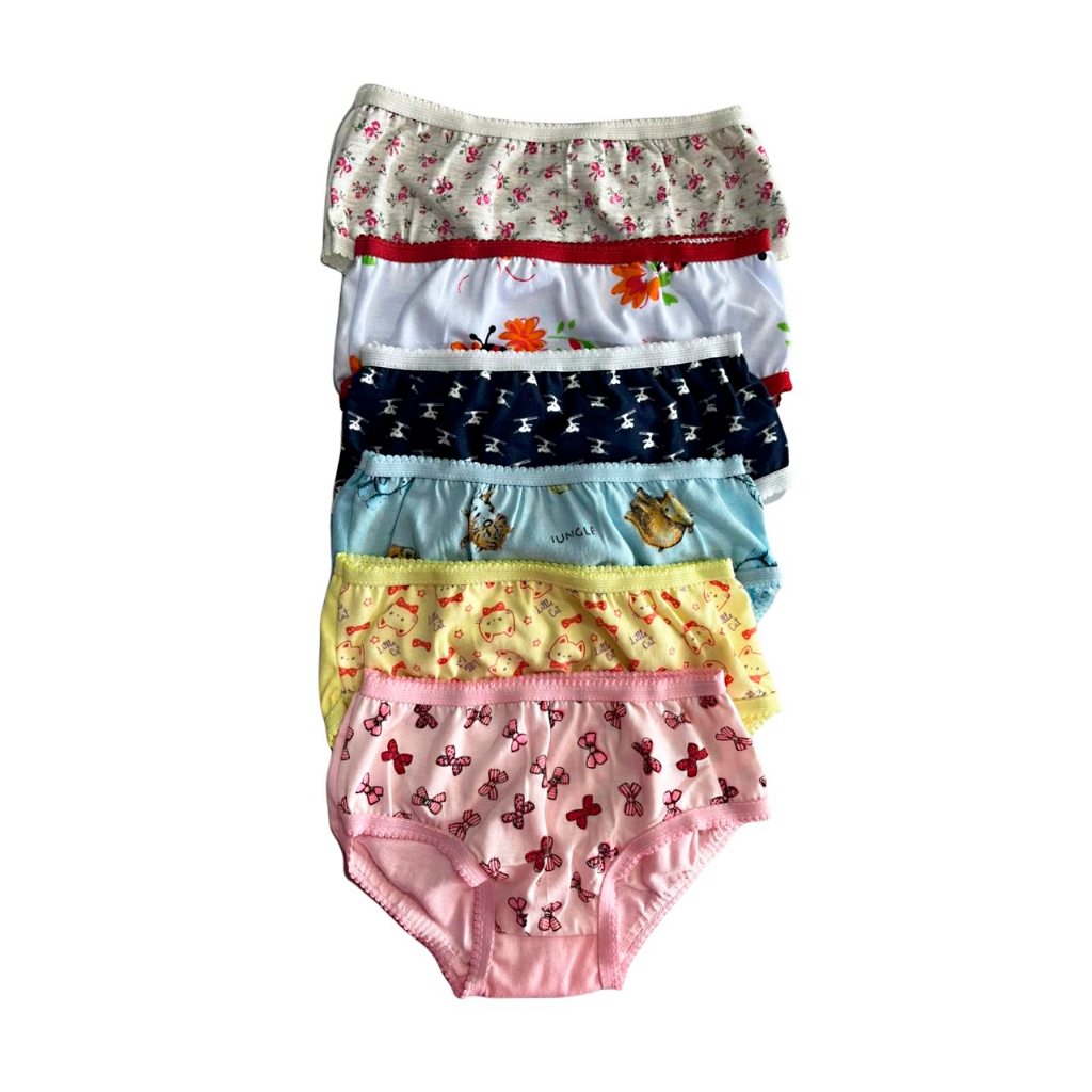 Calcinha Algodão Infantil Criança Menina Estampas Fofas Sortidas Coloridas Estampadas 1 ou Kit 6