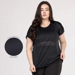 Blusa Plus Size Fitness Feminina Dry - Camiseta Academia, Musculação e Caminhada