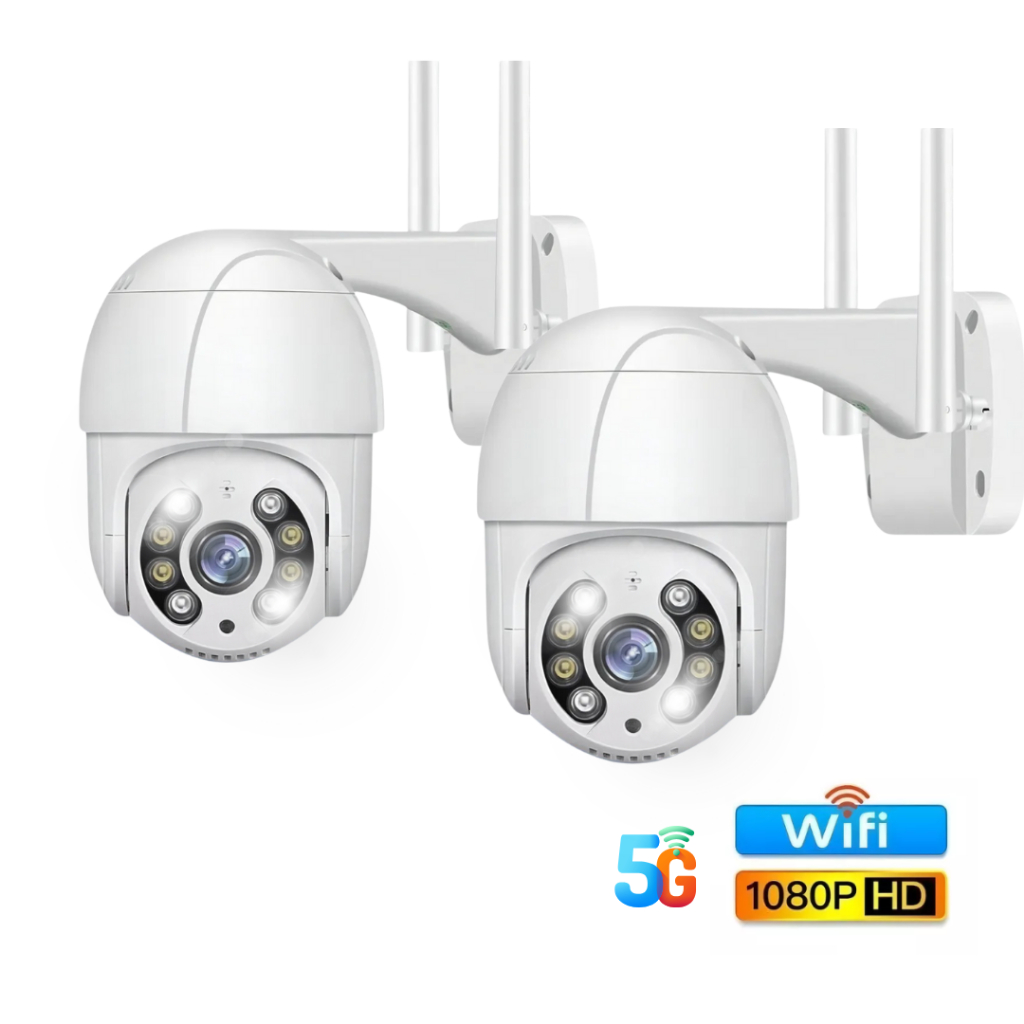 KIT 2 Camera segurança interna externa Smart 360 IP Wifi Full Hd 1800p parede casa comércio empresa