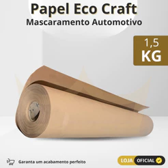 Papel Eco Kraft 60g 60cm Para Mascaramento Automotivo 1,5kg