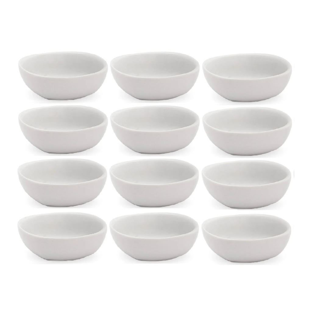 Cumbuca De Porcelana Branca 300ml Quadradas Tigela Servir Caldos Sopas Salada Cozinha