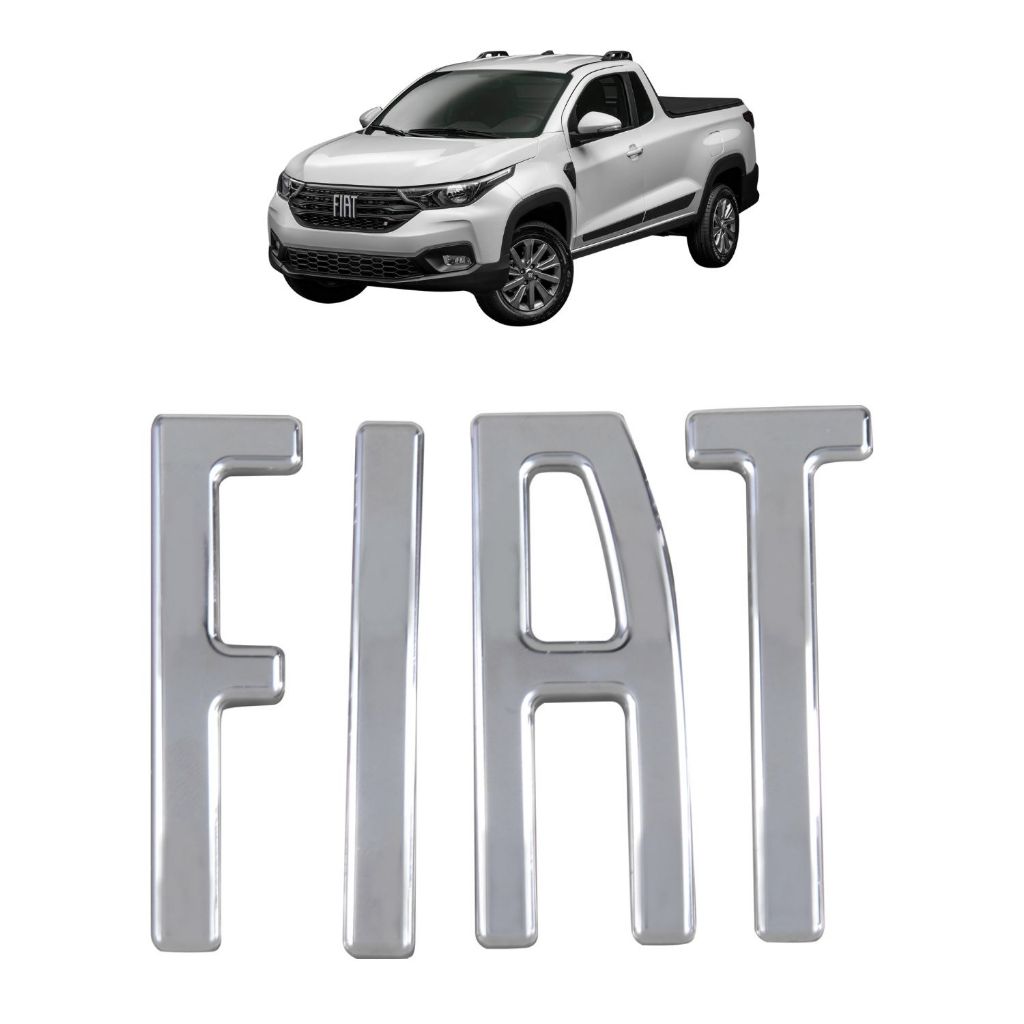 Emblema grade – Strada 2021 a 2024 – Logo Fiat – Cromado ou Preto em Oferta na Shopee
