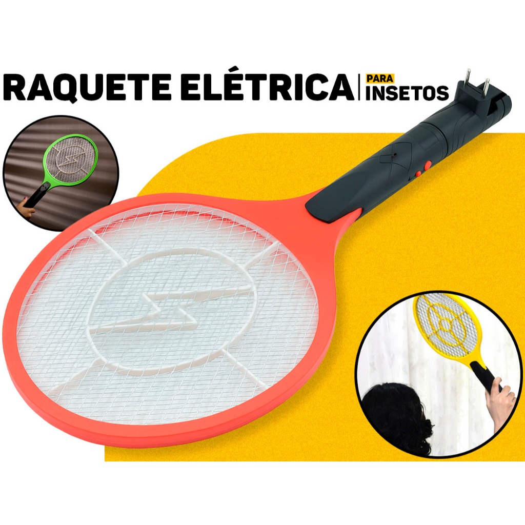 Raquete Anti-Insetos Elétrica Hutz C/ Carregamento USB Luz De LED Ideal P/ Eliminar Mosquitos Pernilongos E Insetos em Oferta na Shopee