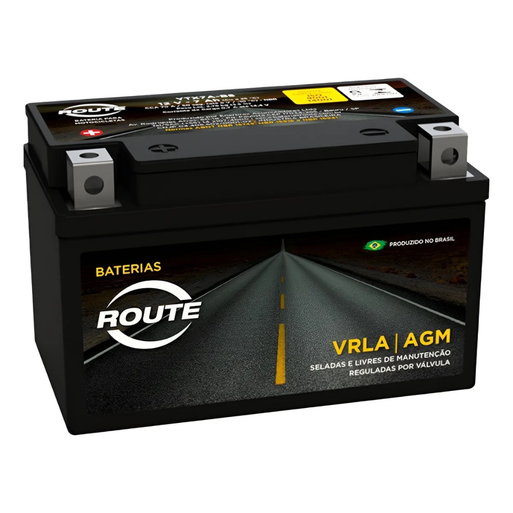 Bateria Moto Route (ytx7a-bs - Ytx7abs)  Kasinski Crz 150 12v 7ah