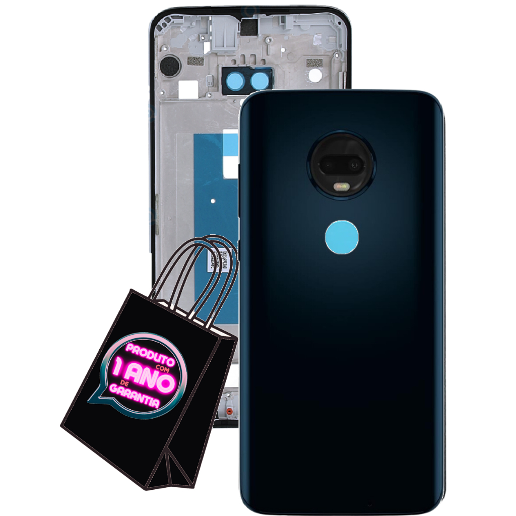 Carcaça Aro Chassis Compatível Moto G7 Plus Xt1965 + Tampa Traseira + Lente da Câmera!
