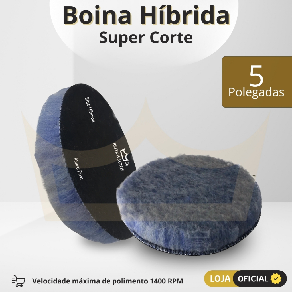 Boina Hibrida Super Corte refino  5 Polegadas C Velcro Azul Politriz roto orbital carro moto em Oferta na Shopee