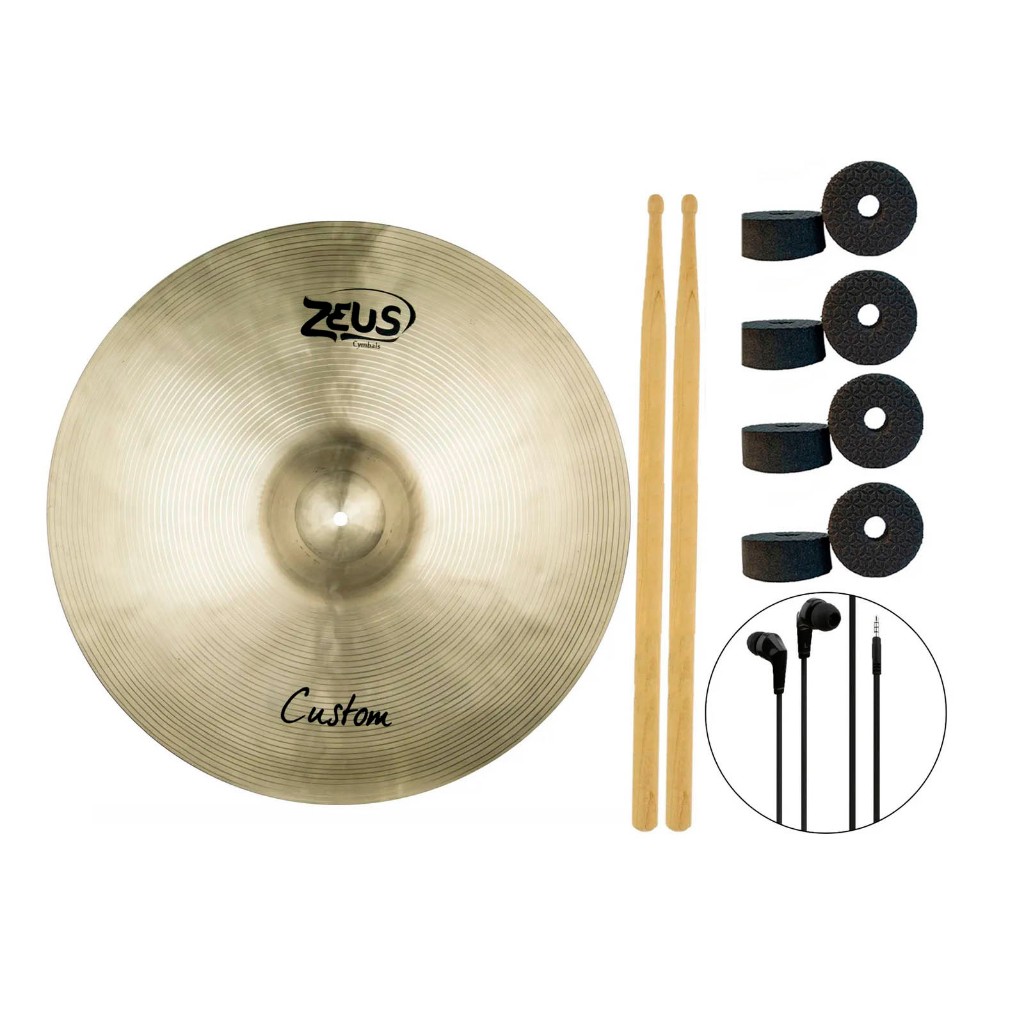 Prato Zeus Custom Ride Conducao 20 Ride Zcr20  B20 + Baqueta em Oferta na Shopee