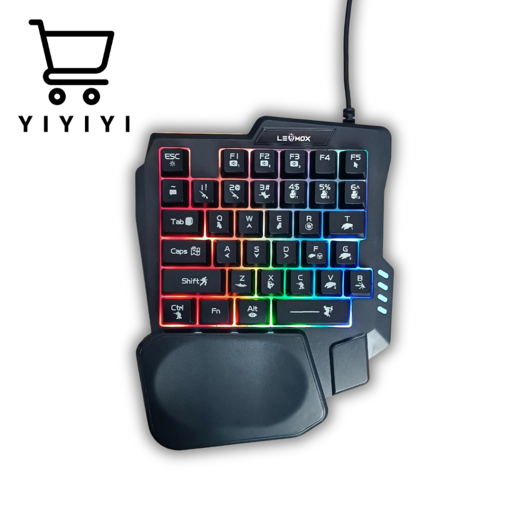 Teclado e Gamer Luminoso Ergonômico Teclado de Uma Mão