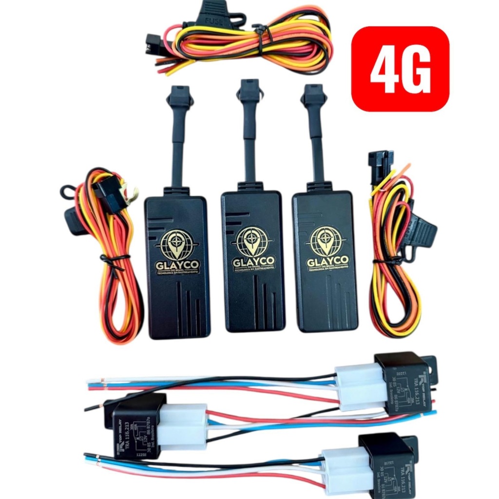 Kit com 03 Rastreadores Veicular  GPS 4G - Localize Carro, Moto e Caminhão