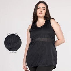 Regata Plus Size Fitness Feminina – Dry Respirável Conforto para Musculação e Caminhada
