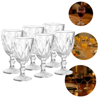 Jogo de 6 Taças de Cristal 330ml de Brilho Incomparável - Linha Premium Decorativa em Oferta na Shopee