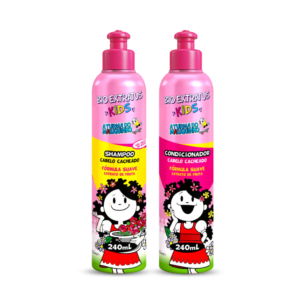 Shampoo e Condicionador Cacheado Kids Bio Extratus 240mL Para Criança