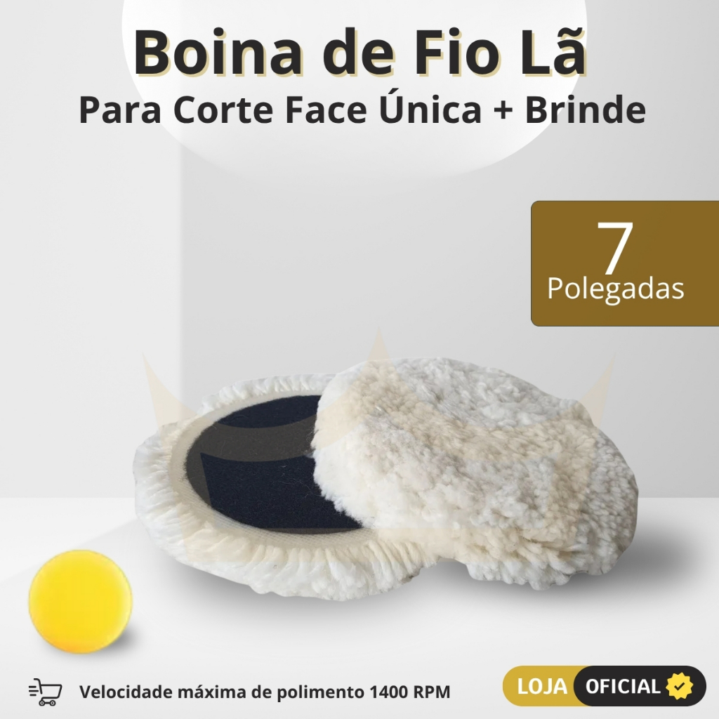Boina Para Polimento Lã 7 Polegadas Agressiva Com Velcro Fu em Oferta na Shopee