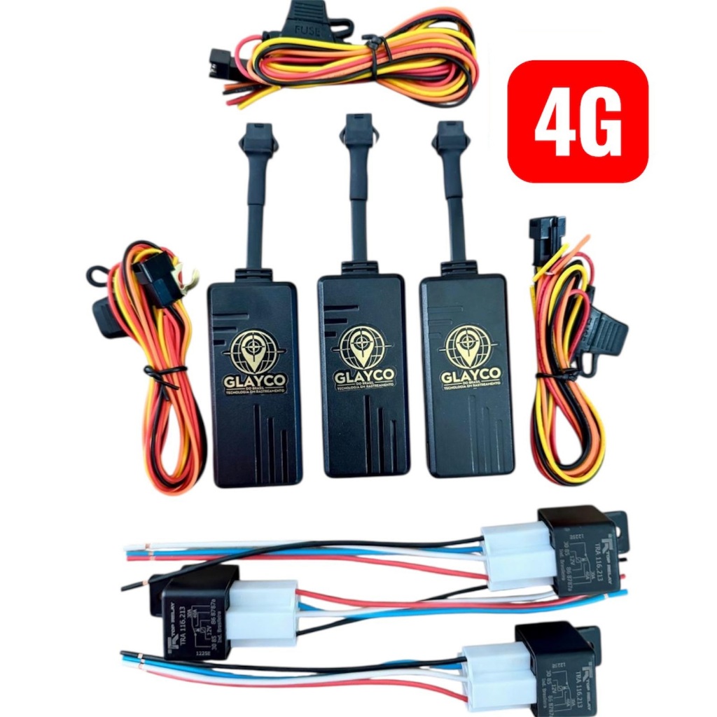 Kit com 03 Rastreadores Veicular  GPS 4G - Localize Carro, Moto e Caminhão