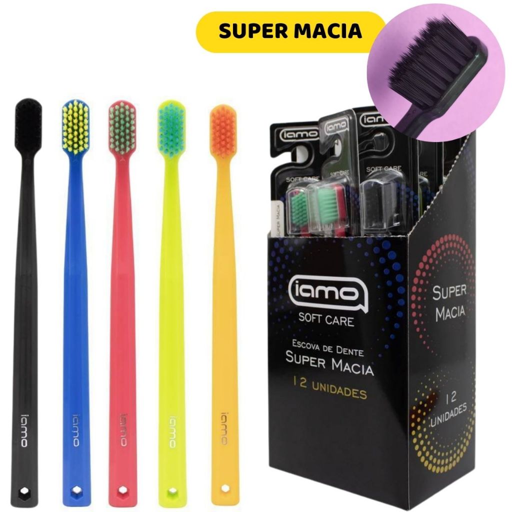 Escova Dental Extra Macias Kit's 12UN 36UN 48UN Soft Care Gengivas Sensíveis Testada e Aprovada por Dentistas